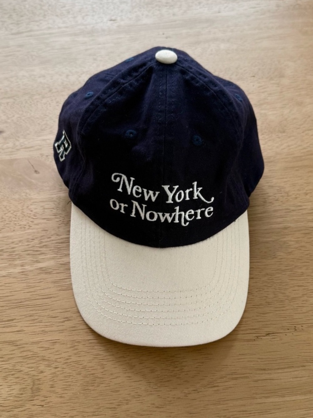 New York or Nowhere Navy and Cream Baseball Cap